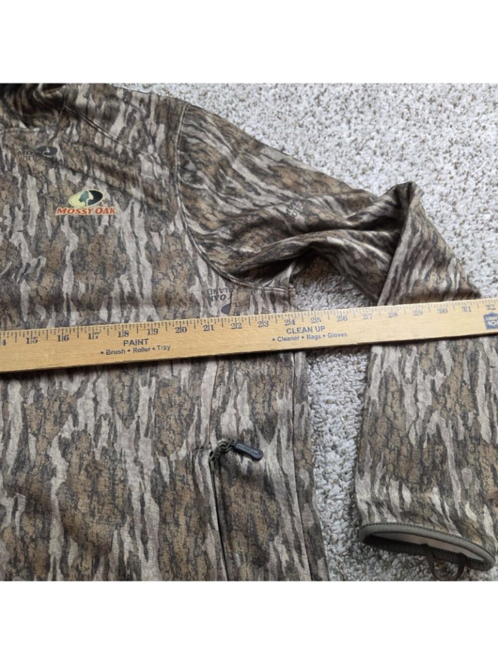 Mossy Oak Camo Hoodie Men’s Large Camo Bottomland Outdoors Zip Pockets - Picture 4 of 7